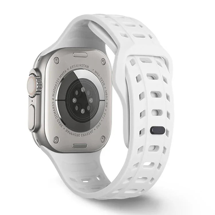Dây đồng hồ silicone lỗ họa tiết vảy cá mập, dành cho Apple Watch 46mm / 49mm / 45mm / 44mm