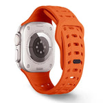 Dây đồng hồ silicone lỗ họa tiết vảy cá mập, dành cho Apple Watch 46mm / 49mm / 45mm / 44mm
