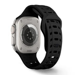 Dây đồng hồ silicone lỗ họa tiết vảy cá mập, dành cho Apple Watch 46mm / 49mm / 45mm / 44mm