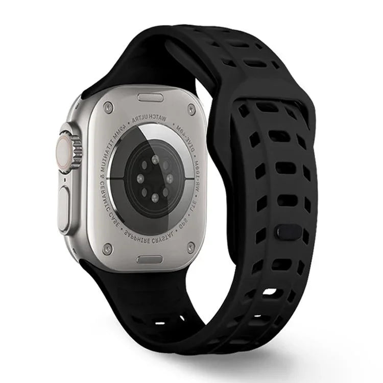 Dây đồng hồ silicone lỗ họa tiết vảy cá mập, dành cho Apple Watch 46mm / 49mm / 45mm / 44mm