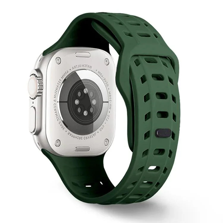 Dây đồng hồ silicone lỗ họa tiết vảy cá mập, dành cho Apple Watch 46mm / 49mm / 45mm / 44mm
