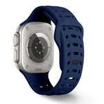 Dây đồng hồ silicone lỗ họa tiết vảy cá mập, dành cho Apple Watch 46mm / 49mm / 45mm / 44mm