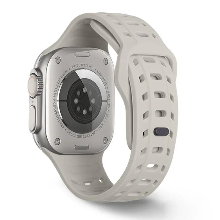 Dây đồng hồ silicone lỗ họa tiết vảy cá mập, dành cho Apple Watch 46mm / 49mm / 45mm / 44mm