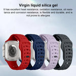 Dây đồng hồ silicone lỗ họa tiết vảy cá mập, dành cho Apple Watch 46mm / 49mm / 45mm / 44mm
