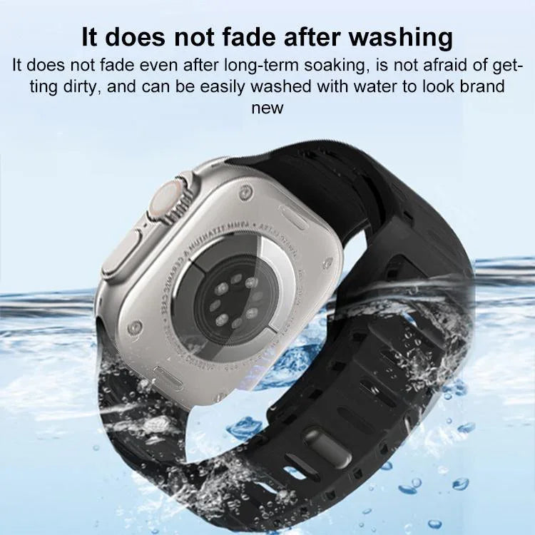 Dây đồng hồ silicone lỗ họa tiết vảy cá mập, dành cho Apple Watch 46mm / 49mm / 45mm / 44mm