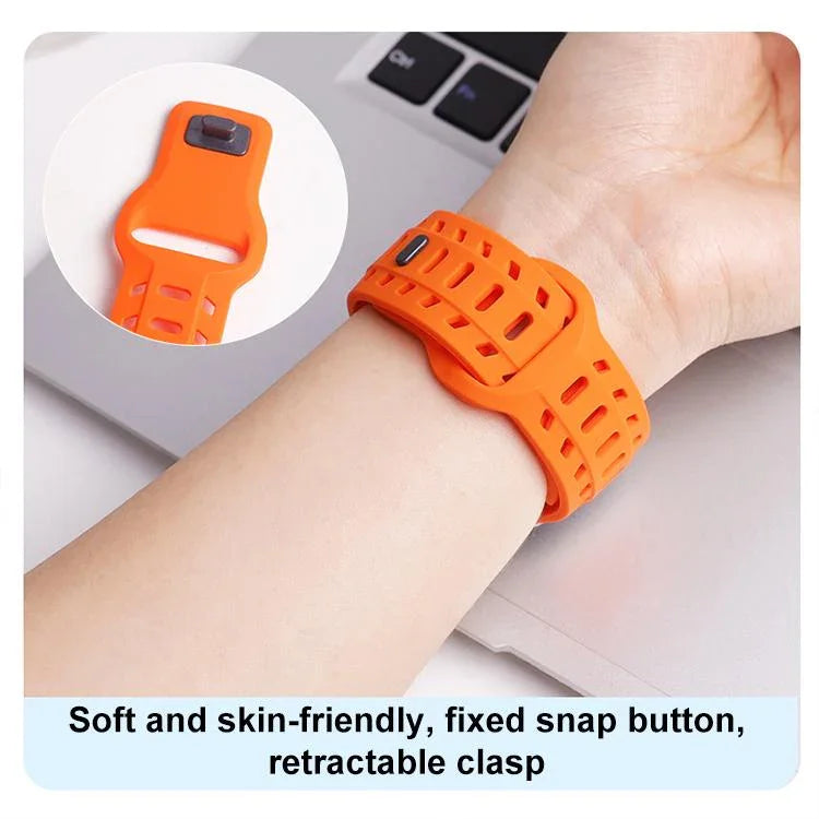 Dây đồng hồ silicone lỗ họa tiết vảy cá mập, dành cho Apple Watch 46mm / 49mm / 45mm / 44mm