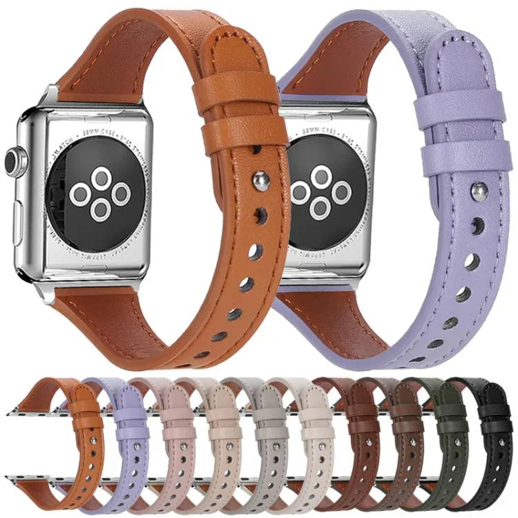Dây đồng hồ da thật xDfind khóa đinh tán đơn vòng đôi, dành cho Apple Watch 42 / 44 / 45 / 46 / 49mm, dành cho Apple Watch 38 / 40 / 41 / S10 42mm