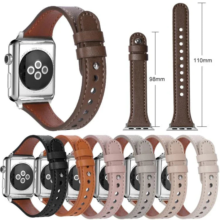 Dây đồng hồ da thật xDfind khóa đinh tán đơn vòng đôi, dành cho Apple Watch 42 / 44 / 45 / 46 / 49mm, dành cho Apple Watch 38 / 40 / 41 / S10 42mm