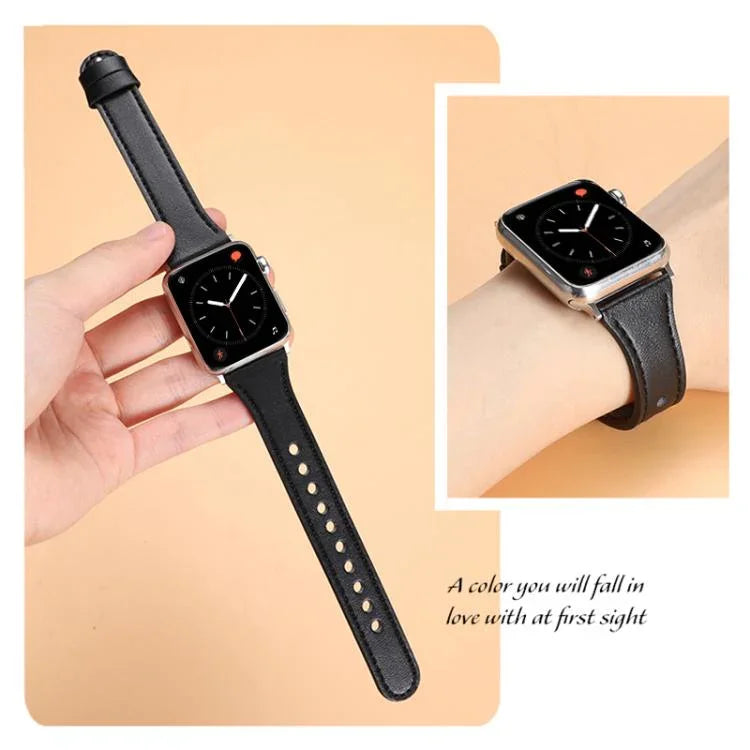 Dây đồng hồ da thật xDfind khóa đinh tán đơn vòng đôi, dành cho Apple Watch 42 / 44 / 45 / 46 / 49mm, dành cho Apple Watch 38 / 40 / 41 / S10 42mm