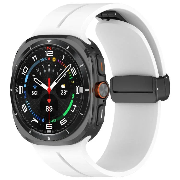 Dây Đeo Đồng Hồ Silicone Khóa Gập Rãnh Đầu Bằng Màu Đen xDfind, Cho Samsung Galaxy Watch Ultra / Ultra 2025