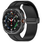 Dây Đeo Đồng Hồ Silicone Khóa Gập Rãnh Đầu Bằng Màu Đen xDfind, Cho Samsung Galaxy Watch Ultra / Ultra 2025