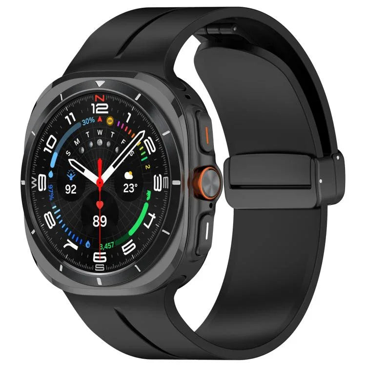 Dây Đeo Đồng Hồ Silicone Khóa Gập Rãnh Đầu Bằng Màu Đen xDfind, Cho Samsung Galaxy Watch Ultra / Ultra 2025