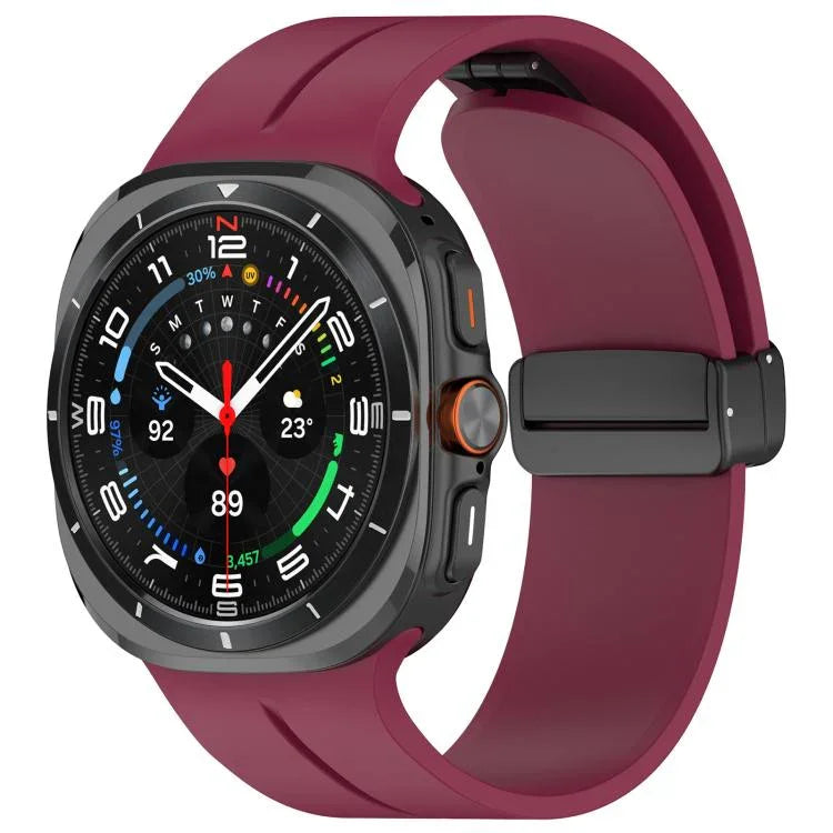 Dây Đeo Đồng Hồ Silicone Khóa Gập Rãnh Đầu Bằng Màu Đen xDfind, Cho Samsung Galaxy Watch Ultra / Ultra 2025