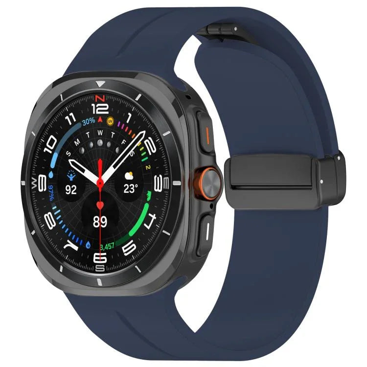 Dây Đeo Đồng Hồ Silicone Khóa Gập Rãnh Đầu Bằng Màu Đen xDfind, Cho Samsung Galaxy Watch Ultra / Ultra 2025