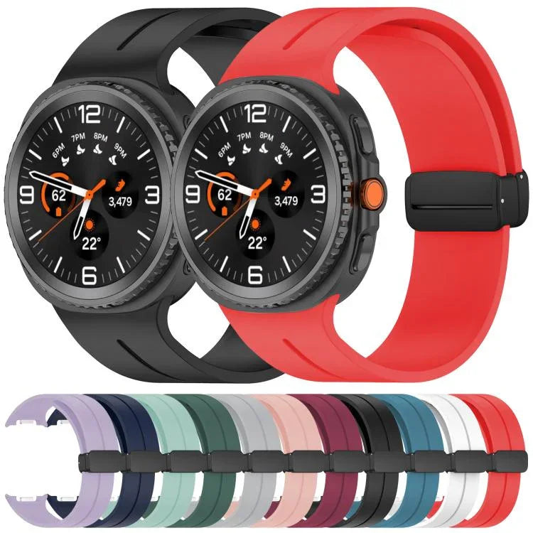 Dây Đeo Đồng Hồ Silicone Khóa Gập Rãnh Đầu Bằng Màu Đen xDfind, Cho Samsung Galaxy Watch Ultra / Ultra 2025