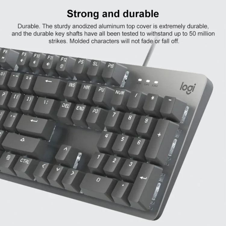 Bàn phím cơ có dây Logitech K845 đèn nền, chiều dài cáp: 1,8m, trục Longhua nâu, trục Longhua đỏ