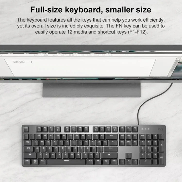 Bàn phím cơ có dây Logitech K845 đèn nền, chiều dài cáp: 1,8m, trục Longhua nâu, trục Longhua đỏ