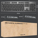 Bàn phím cơ có dây Logitech K845 đèn nền, chiều dài cáp: 1,8m, trục Longhua nâu, trục Longhua đỏ