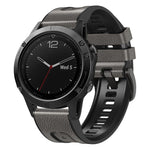 xDfind Leather Skin Silicone Quick Release Watch Band, For Garmin 26mm, For Garmin 22mm