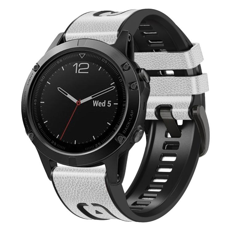 xDfind Leather Skin Silicone Quick Release Watch Band, For Garmin 26mm, For Garmin 22mm