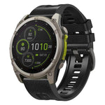 xDfind Leather Skin Silicone Quick Release Watch Band, For Garmin 26mm, For Garmin 22mm
