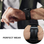 xDfind Leather Skin Silicone Quick Release Watch Band, For Garmin 26mm, For Garmin 22mm