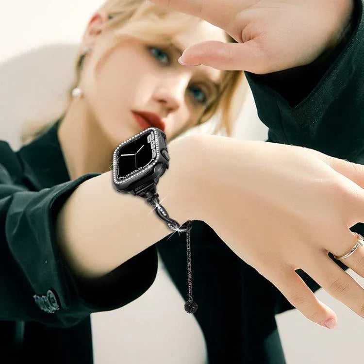 Dây đồng hồ kim loại xoắn vòng tay kim cương xDfind, dành cho Apple Watch 42 / 44 / 45 / 46 / 49mm, dành cho Apple Watch 38 / 40 / 41 / S10 42mm