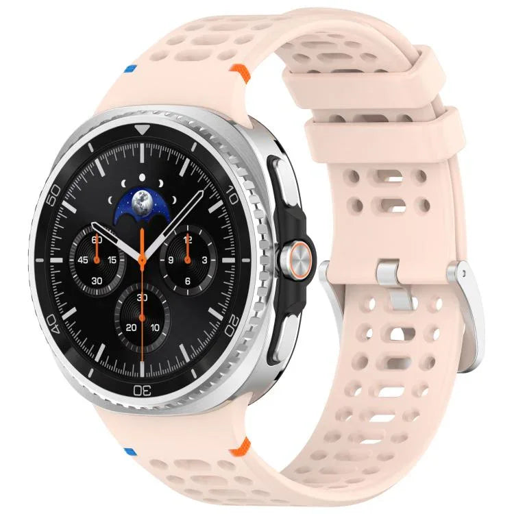 Dây đồng hồ silicone lỗ thoáng khóa bạc hợp kim xDfind, dành cho Samsung Galaxy Watch8 / Watch8 Classic