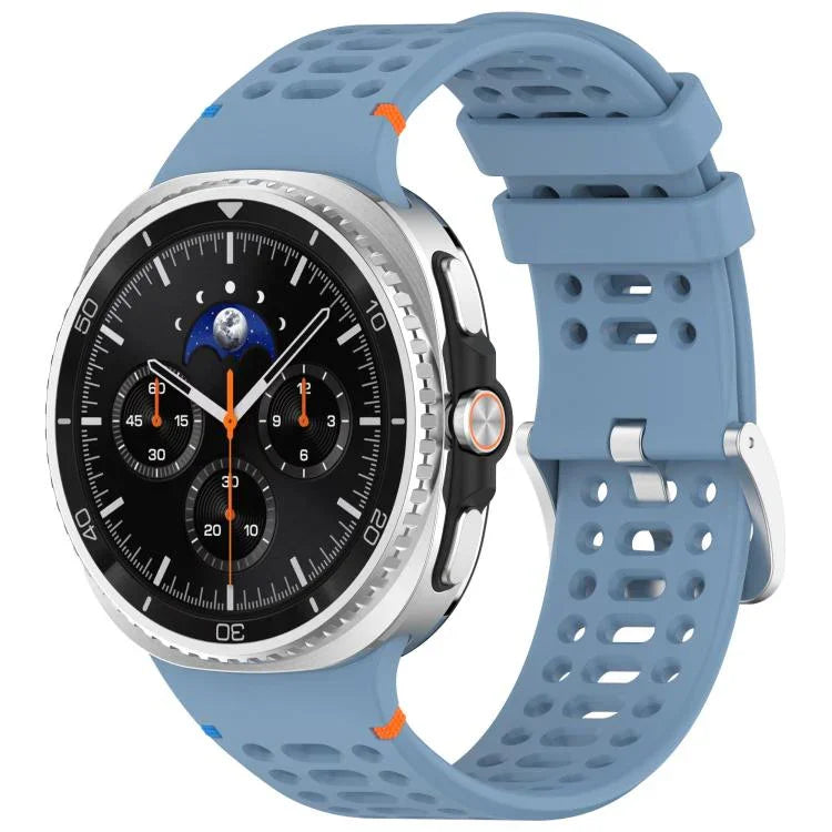 Dây đồng hồ silicone lỗ thoáng khóa bạc hợp kim xDfind, dành cho Samsung Galaxy Watch8 / Watch8 Classic