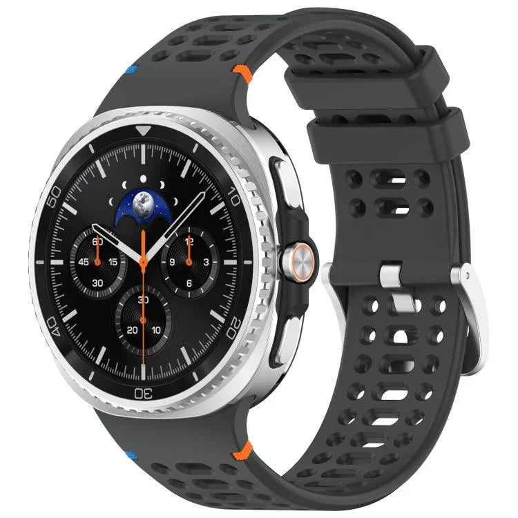 Dây đồng hồ silicone lỗ thoáng khóa bạc hợp kim xDfind, dành cho Samsung Galaxy Watch8 / Watch8 Classic