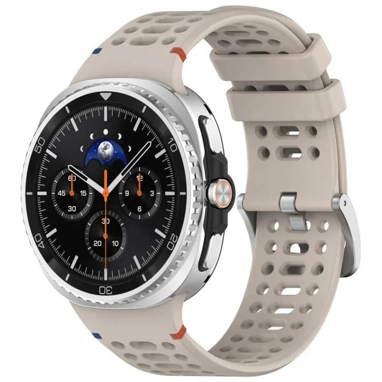 Dây đồng hồ silicone lỗ thoáng khóa bạc hợp kim xDfind, dành cho Samsung Galaxy Watch8 / Watch8 Classic