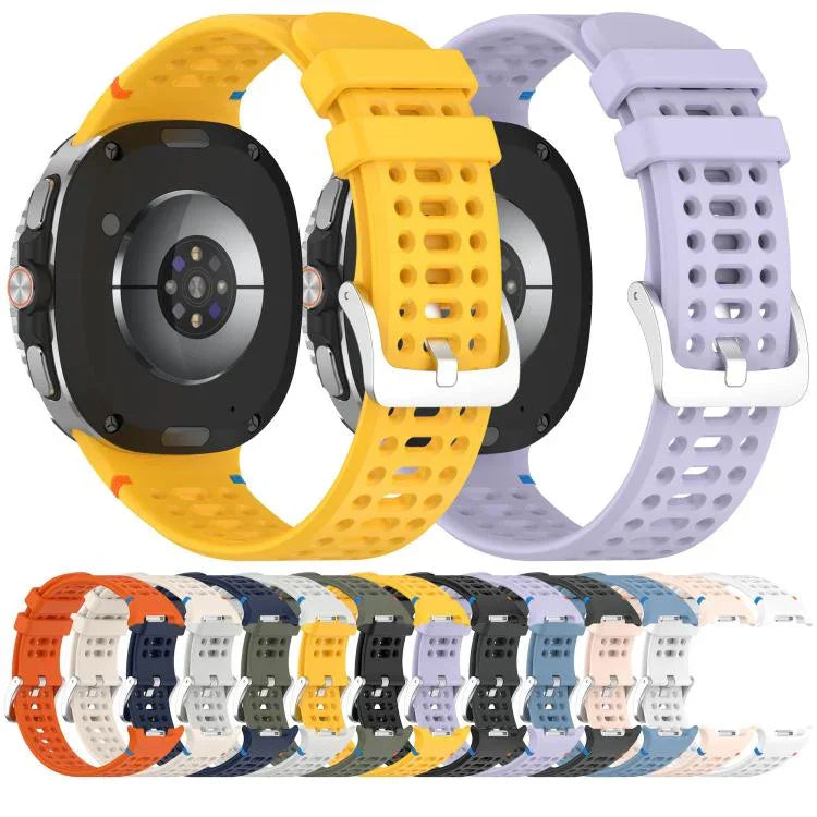Dây đồng hồ silicone lỗ thoáng khóa bạc hợp kim xDfind, dành cho Samsung Galaxy Watch8 / Watch8 Classic