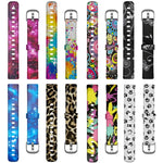 xDfind Silver Buckle Painting Silicone Watch Band For Fitbit Luxe, S, L