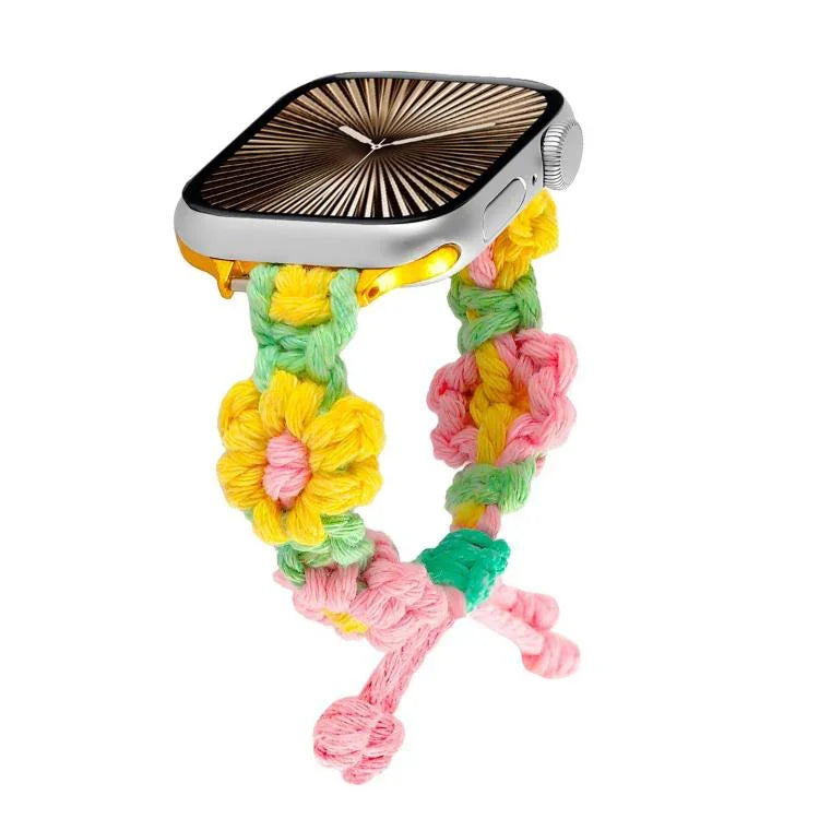 Dây đồng hồ dây thừng gai hoa dệt, dành cho Apple Watch 46mm / 49mm / 45mm / 44mm, dành cho Apple Watch 42mm / 41mm / 40mm / 38mm