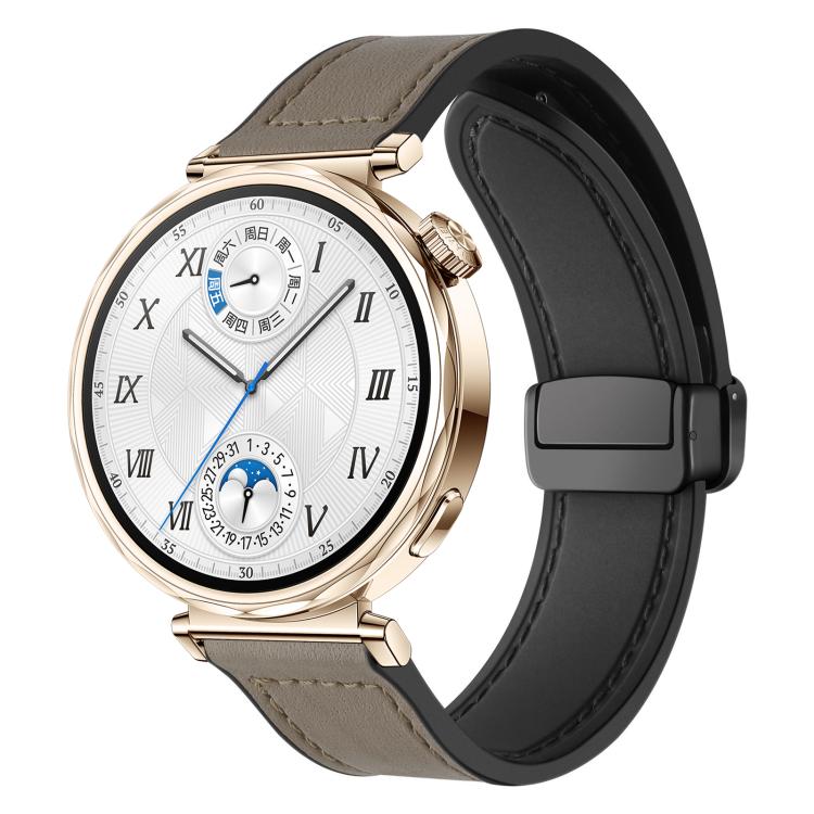 xDfind Crazy Horse Pattern Silicone Skin Magnetic Buckle Watch Band, 18mm, 20mm, 22mm