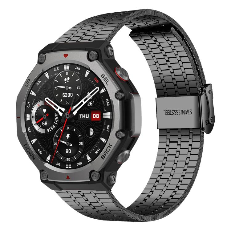 xDfind Seven Beads Buckle Stainless Steel Watch Band, For Amazfit T-Rex 3
