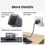 USAMS CC323 T66 Sạc nhanh GaN 45W USB-C / Type-C, phích cắm EU, CC323