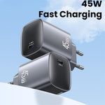 USAMS CC323 T66 Sạc nhanh GaN 45W USB-C / Type-C, phích cắm EU, CC323