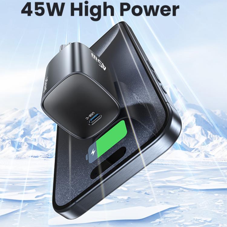 USAMS CC323 T66 Sạc nhanh GaN 45W USB-C / Type-C, phích cắm EU, CC323