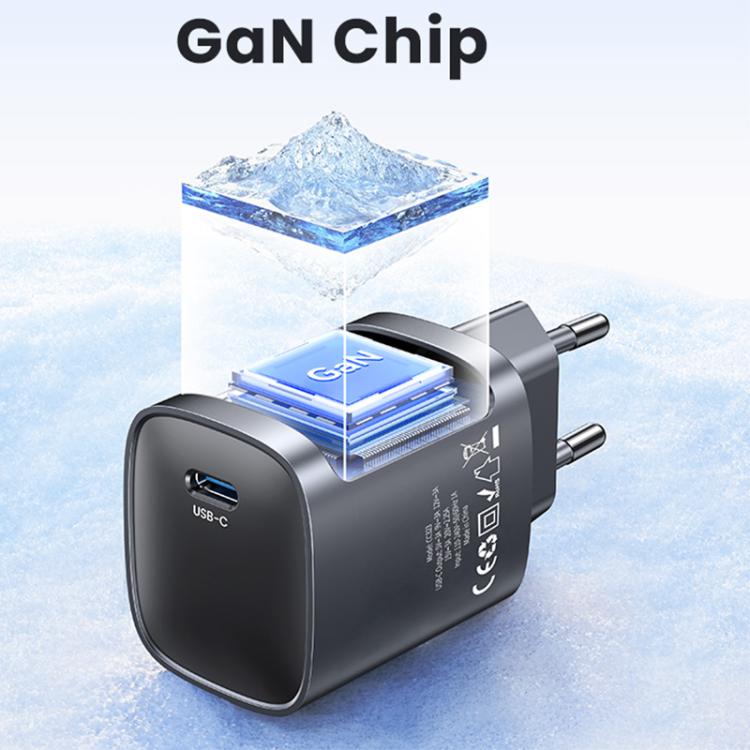 USAMS CC323 T66 Sạc nhanh GaN 45W USB-C / Type-C, phích cắm EU, CC323