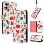 Ốp lưng điện thoại da khóa móc dây đeo tay chủ đề Giáng Sinh, dành cho iPhone 17e / 16e, iPhone 17 Pro Max, iPhone 17 Pro, iPhone 17, iPhone Air, iPhone 16 Pro Max, iPhone 16 Pro, iPhone 16 Plus