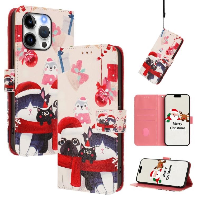 Ốp lưng điện thoại da khóa móc dây đeo tay chủ đề Giáng Sinh, dành cho iPhone 17e / 16e, iPhone 17 Pro Max, iPhone 17 Pro, iPhone 17, iPhone Air, iPhone 16 Pro Max, iPhone 16 Pro, iPhone 16 Plus