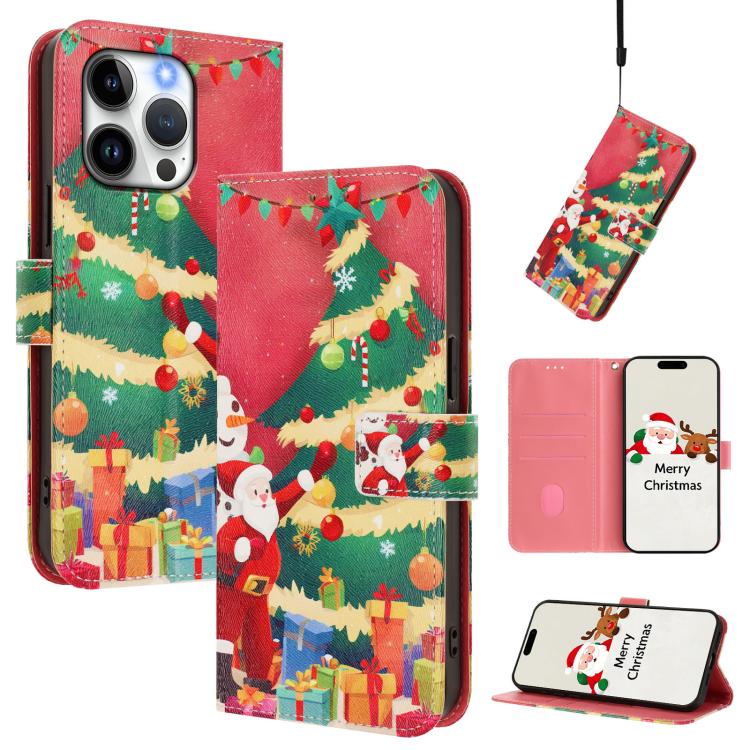 Ốp lưng điện thoại da khóa móc dây đeo tay chủ đề Giáng Sinh, dành cho iPhone 17e / 16e, iPhone 17 Pro Max, iPhone 17 Pro, iPhone 17, iPhone Air, iPhone 16 Pro Max, iPhone 16 Pro, iPhone 16 Plus