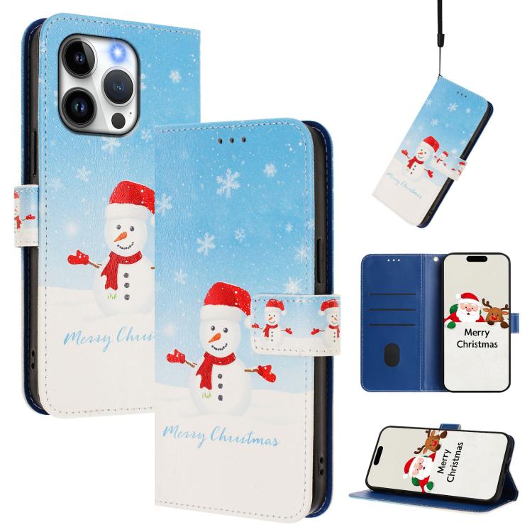 Ốp lưng điện thoại da khóa móc dây đeo tay chủ đề Giáng Sinh, dành cho iPhone 17e / 16e, iPhone 17 Pro Max, iPhone 17 Pro, iPhone 17, iPhone Air, iPhone 16 Pro Max, iPhone 16 Pro, iPhone 16 Plus