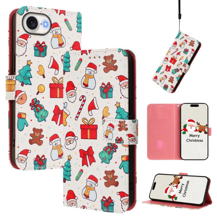 Ốp lưng điện thoại da khóa móc dây đeo tay chủ đề Giáng Sinh, dành cho iPhone 17e / 16e, iPhone 17 Pro Max, iPhone 17 Pro, iPhone 17, iPhone Air, iPhone 16 Pro Max, iPhone 16 Pro, iPhone 16 Plus