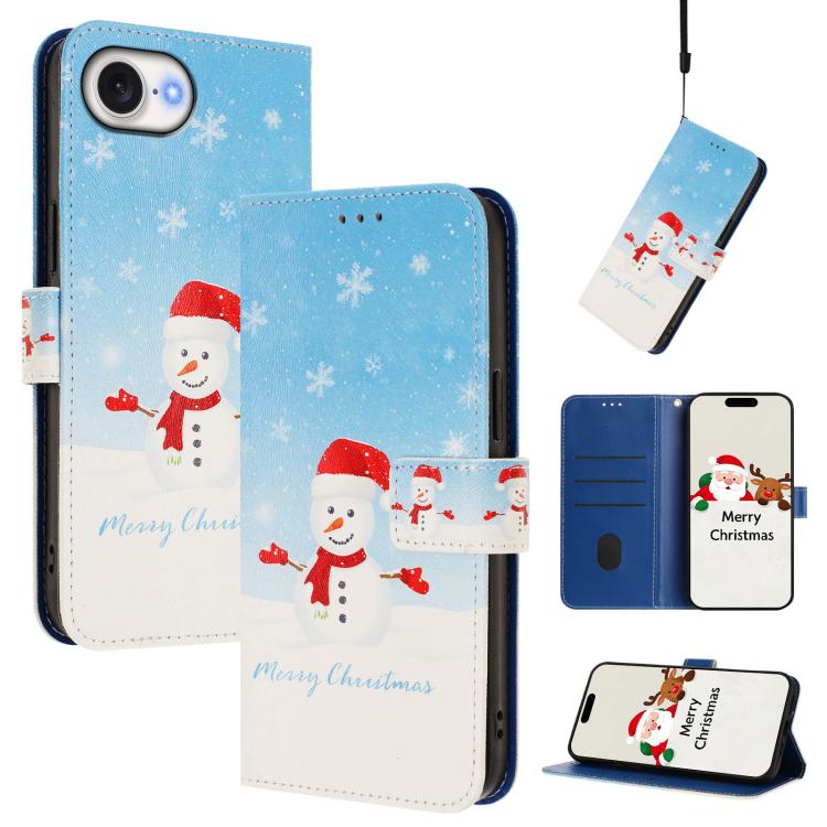 Ốp lưng điện thoại da khóa móc dây đeo tay chủ đề Giáng Sinh, dành cho iPhone 17e / 16e, iPhone 17 Pro Max, iPhone 17 Pro, iPhone 17, iPhone Air, iPhone 16 Pro Max, iPhone 16 Pro, iPhone 16 Plus