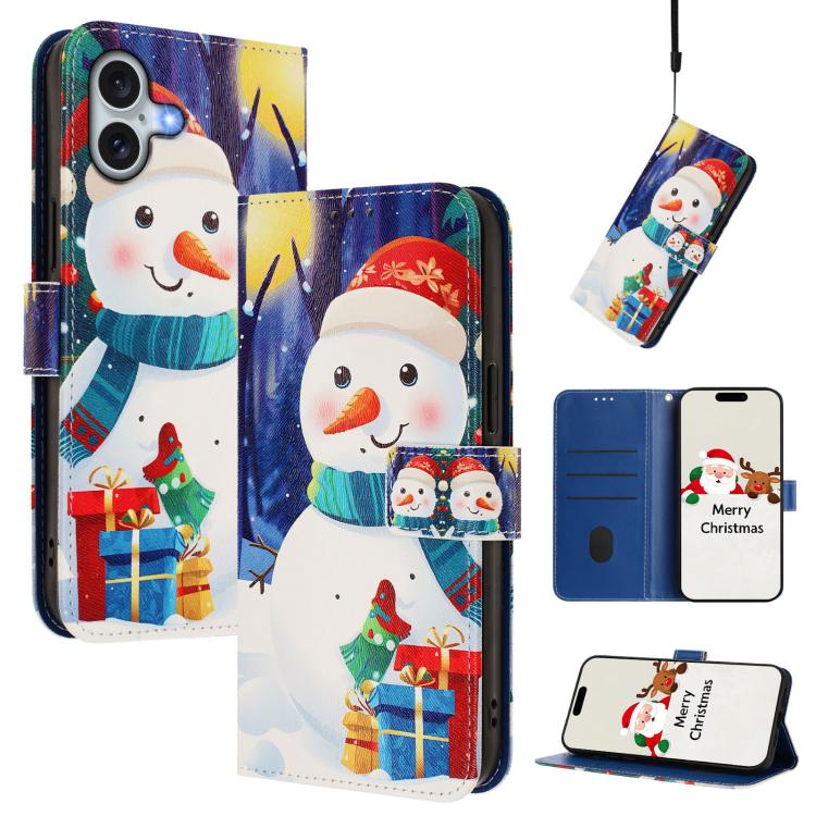 Ốp lưng điện thoại da khóa móc dây đeo tay chủ đề Giáng Sinh, dành cho iPhone 17e / 16e, iPhone 17 Pro Max, iPhone 17 Pro, iPhone 17, iPhone Air, iPhone 16 Pro Max, iPhone 16 Pro, iPhone 16 Plus