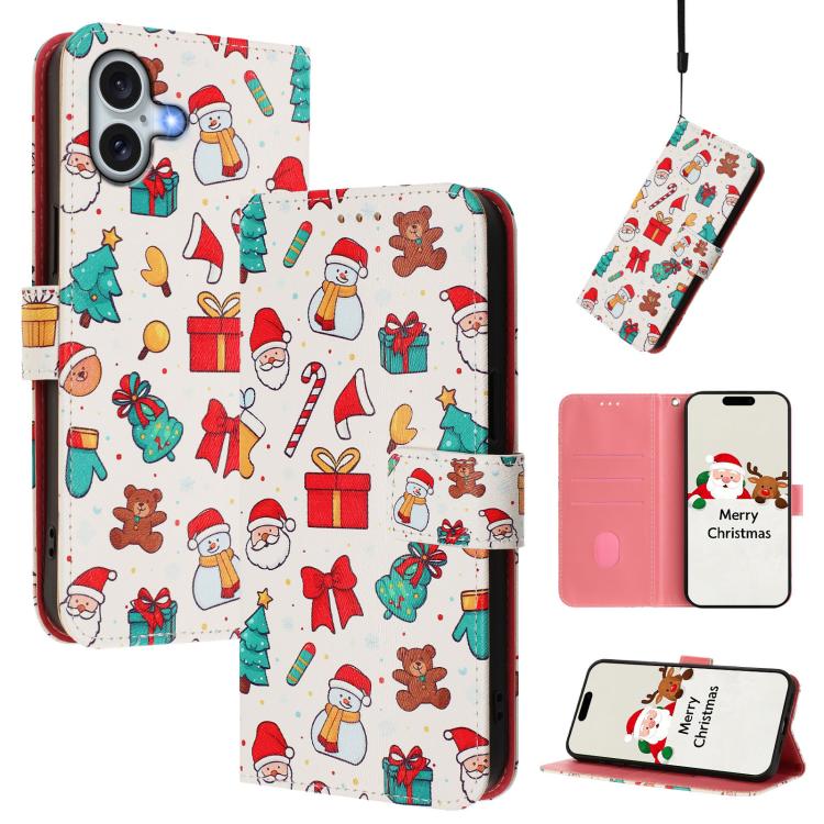 Ốp lưng điện thoại da khóa móc dây đeo tay chủ đề Giáng Sinh, dành cho iPhone 17e / 16e, iPhone 17 Pro Max, iPhone 17 Pro, iPhone 17, iPhone Air, iPhone 16 Pro Max, iPhone 16 Pro, iPhone 16 Plus