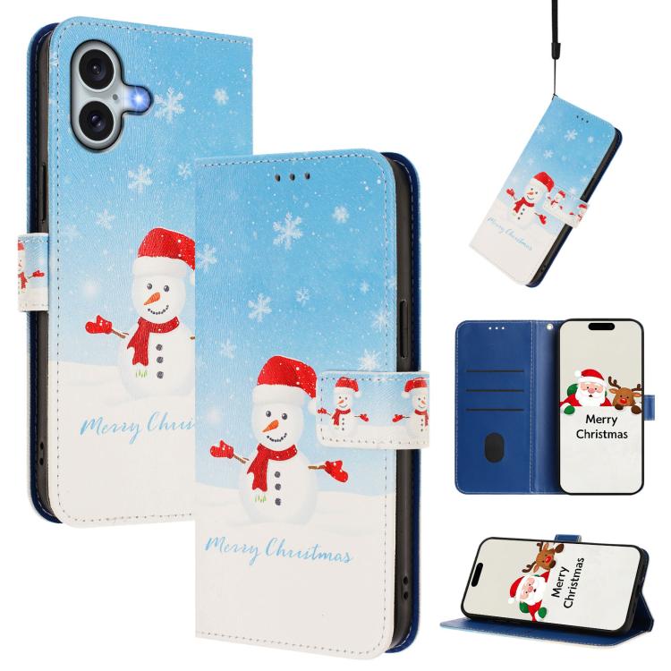 Ốp lưng điện thoại da khóa móc dây đeo tay chủ đề Giáng Sinh, dành cho iPhone 17e / 16e, iPhone 17 Pro Max, iPhone 17 Pro, iPhone 17, iPhone Air, iPhone 16 Pro Max, iPhone 16 Pro, iPhone 16 Plus