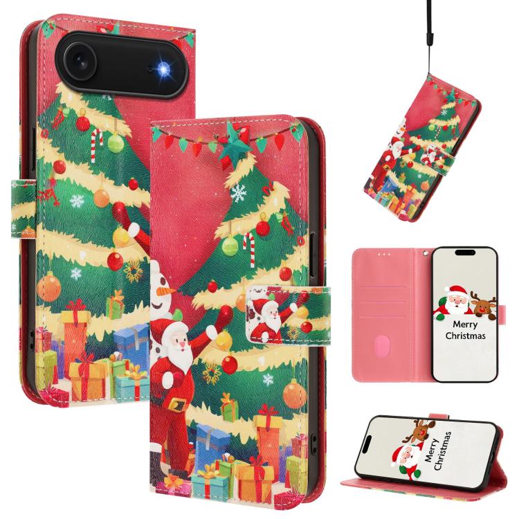Ốp lưng điện thoại da khóa móc dây đeo tay chủ đề Giáng Sinh, dành cho iPhone 17e / 16e, iPhone 17 Pro Max, iPhone 17 Pro, iPhone 17, iPhone Air, iPhone 16 Pro Max, iPhone 16 Pro, iPhone 16 Plus